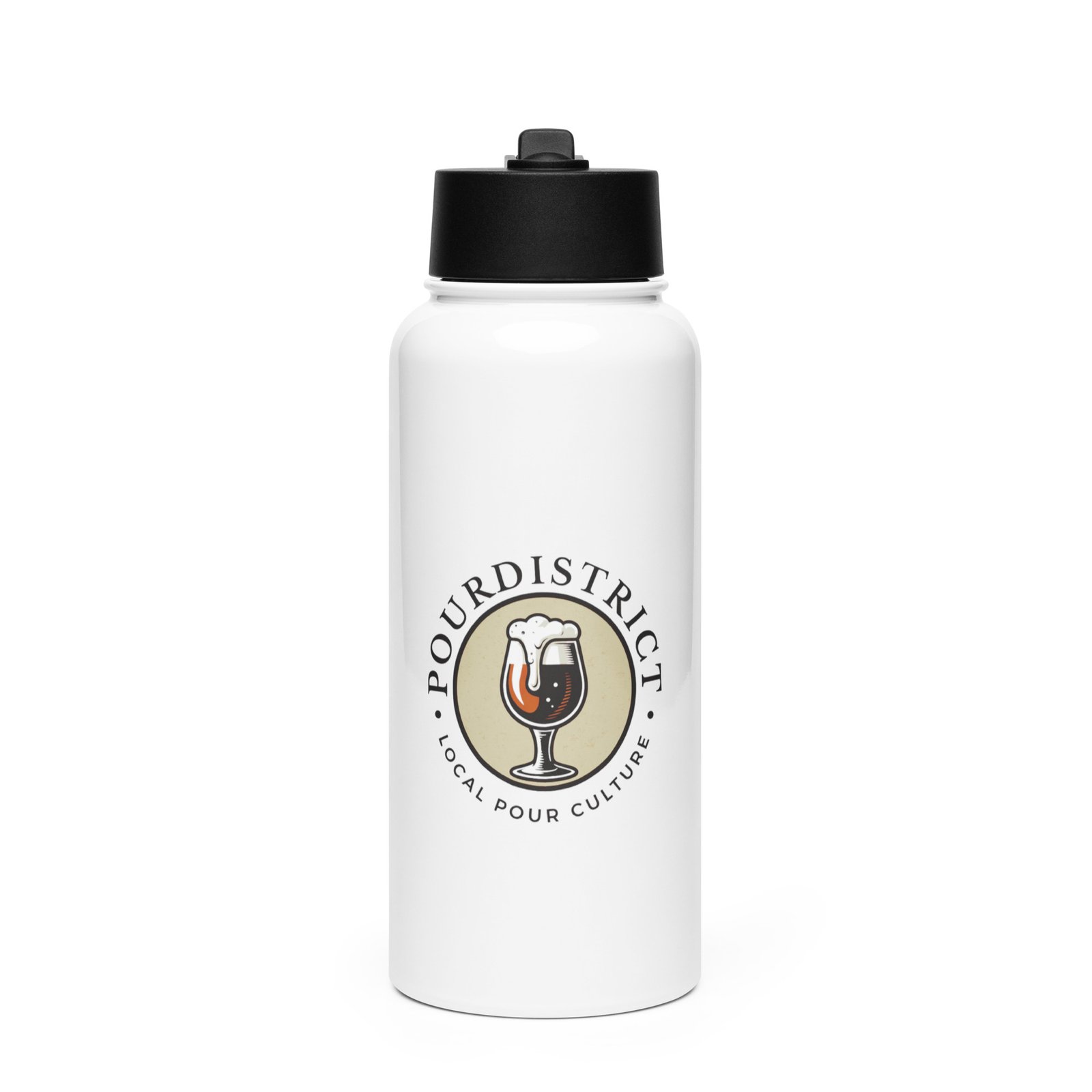 PourDistrict Stainless steel water bottle with a straw lid - Image 2