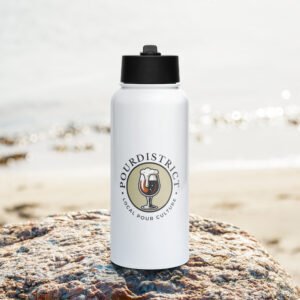 PourDistrict Stainless steel water bottle with a straw lid
