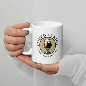 PourDistrict White glossy mug